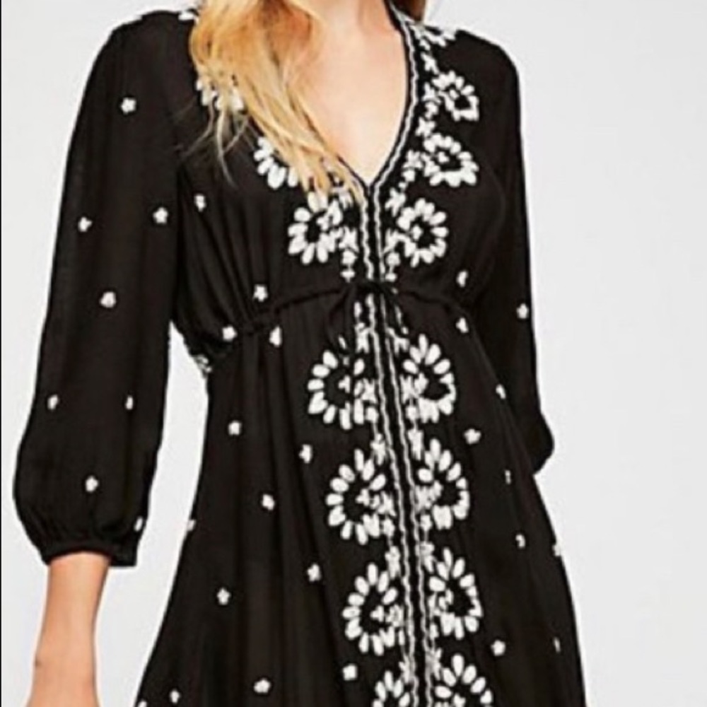 Free People Embroidered Fable Midi Dress